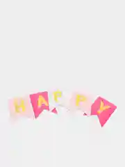 Розовый флажки, гирлянда "Happy Birthday"