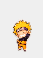 Значок, пин деревянный на одежду с булавкой с изображением по аниме "Naruto / Наруто""