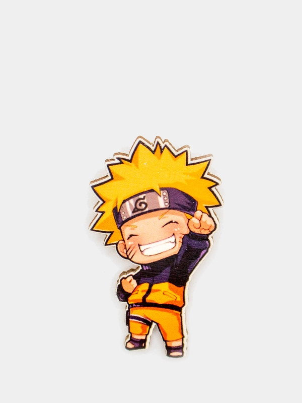 Значок, пин деревянный на одежду с булавкой с изображением по аниме "Naruto / Наруто""
