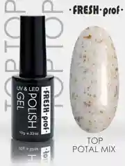 Прозрачный топ без липкого слоя, Закрепитель/Топовое/Верхнее покрытие Fresh Prof Top Potal Mix10 ml