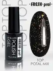 Прозрачный топ без липкого слоя, Закрепитель/Топовое/Верхнее покрытие Fresh Prof Top Potal Mix10 ml