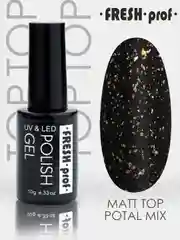 Прозрачный топ без липкого слоя, Закрепитель/Топовое покрытие Fresh Prof Top Matt Potal Mix10 ml