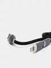 Черный usb кабель 2 в 1: Apple lightning / micro usb