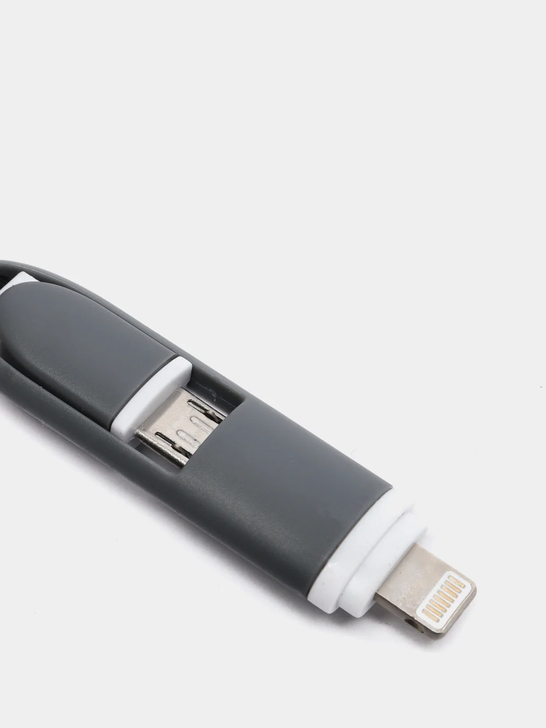 Черный usb кабель 2 в 1: Apple lightning / micro usb