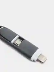 Черный usb кабель 2 в 1: Apple lightning / micro usb