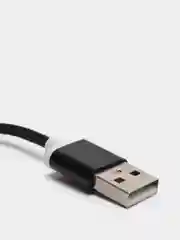 Черный usb кабель для зарядки и передачи данных 2.0 А нейлоновый 1.35 м, micro usb, type c