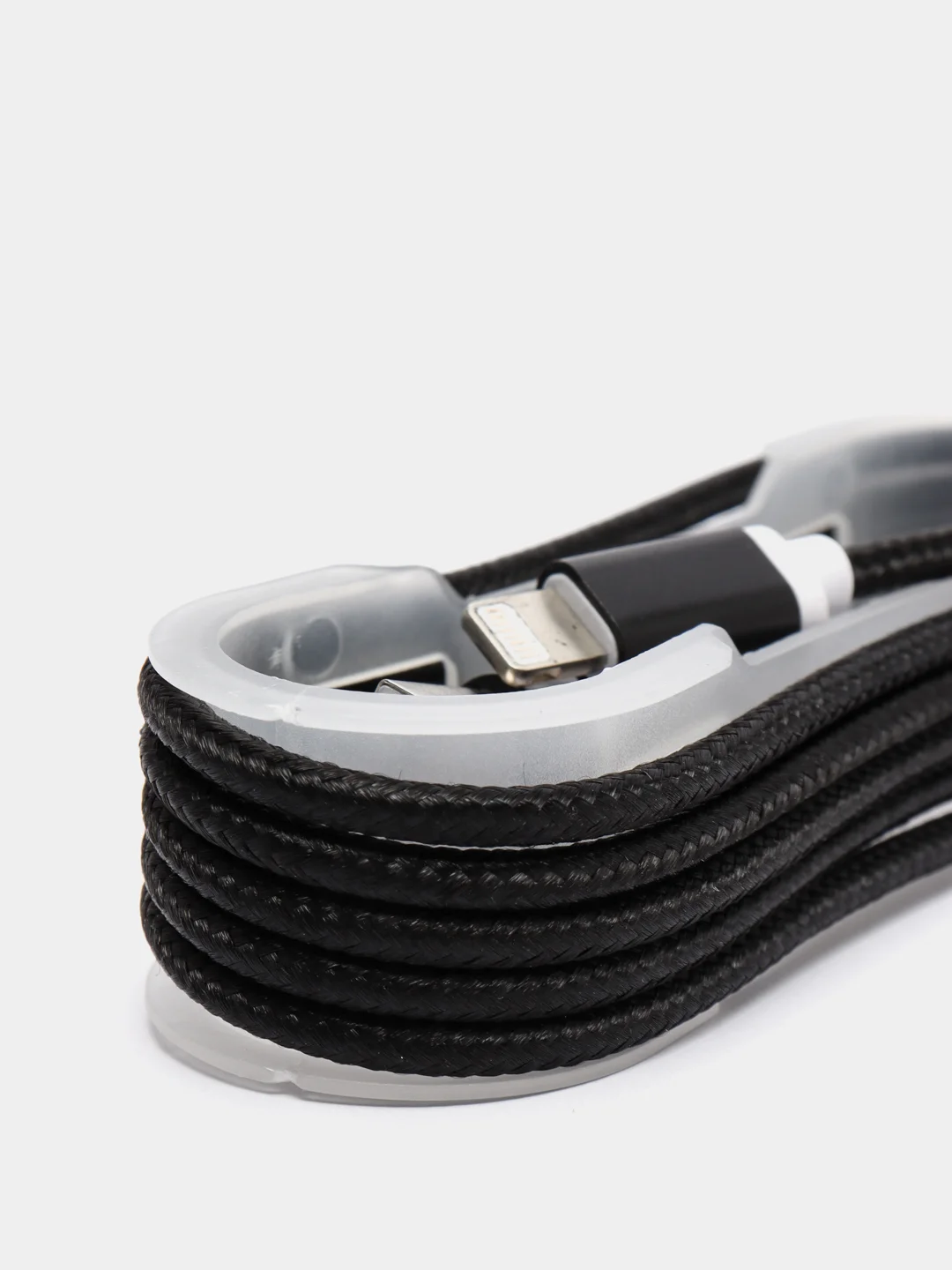 Черный usb кабель для зарядки и передачи данных 2.0 А нейлоновый 1.35 м, micro usb, type c