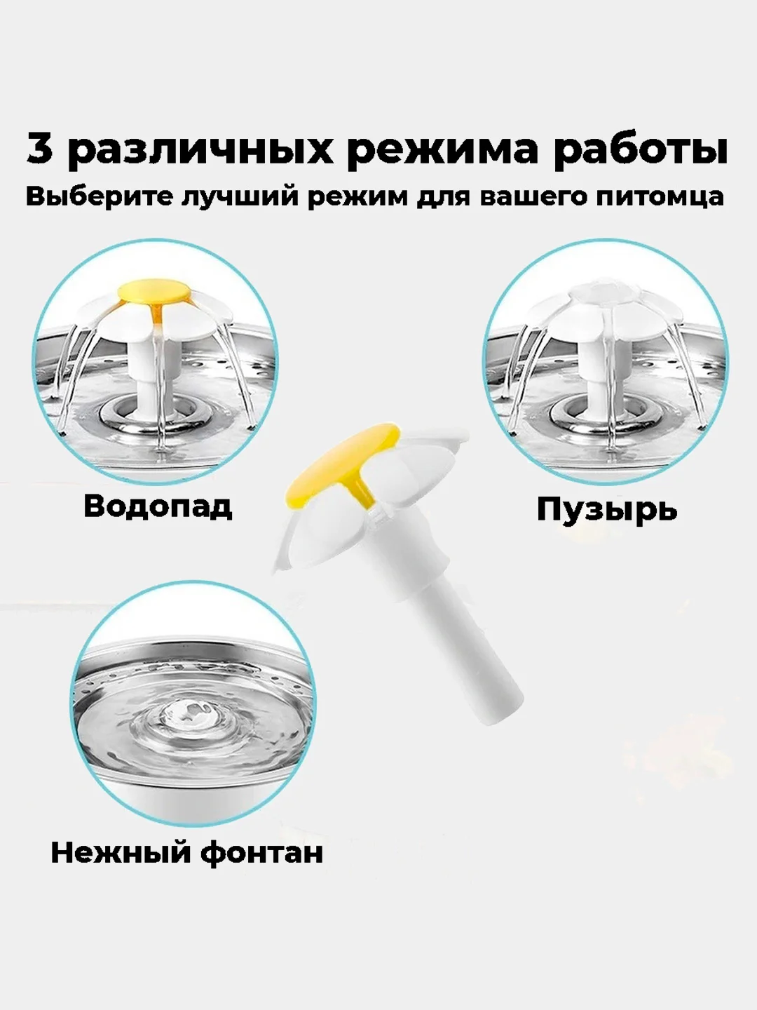 Белый автоматическая поилка-фонтан для кошек и собак