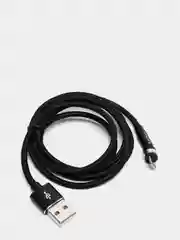 Черный usb кабель для зарядки магнитный Twitch 2.1 А 1 - метровый, поворот 180 градусов