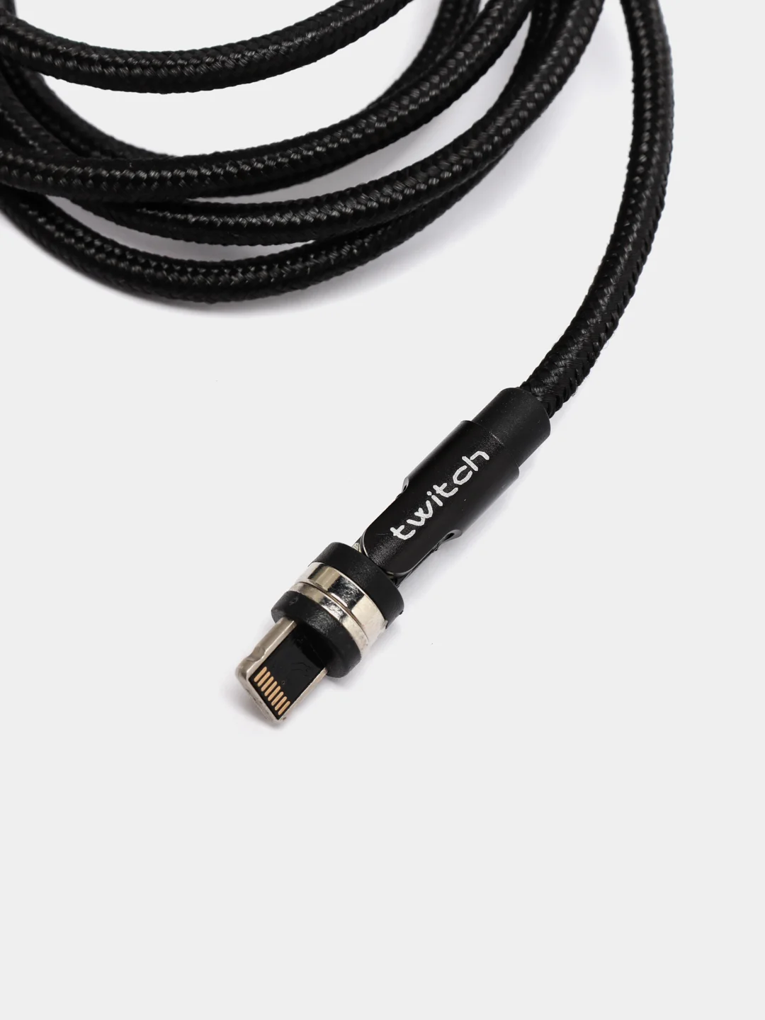 Черный usb кабель для зарядки магнитный Twitch 2.1 А 1 - метровый, поворот 180 градусов