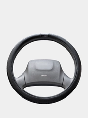 Оплетка на руль (чехол на руль) SKYWAY Modern-5 L Черная экокожа S01102022