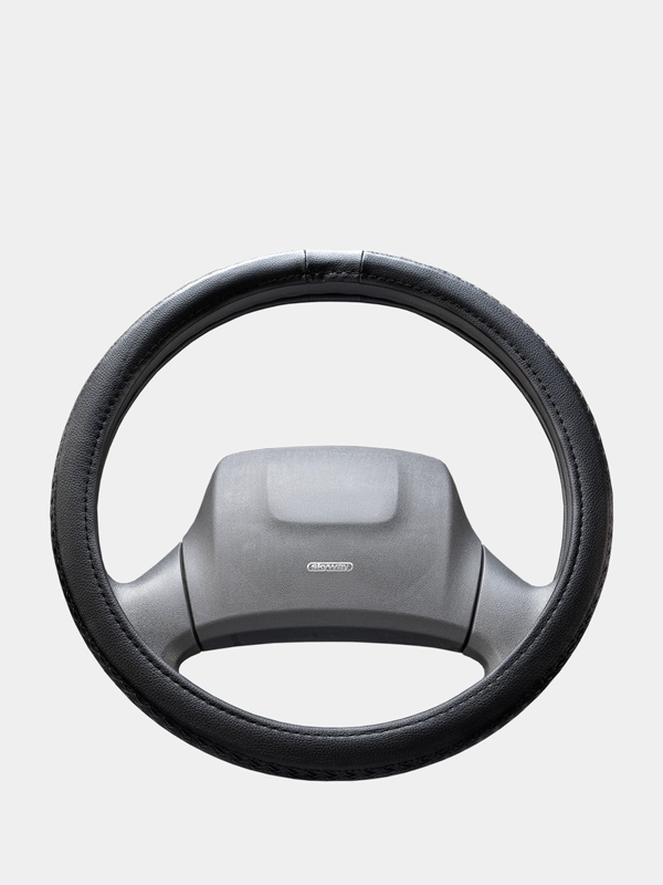 Оплетка на руль (чехол на руль) SKYWAY Modern-5 L Черная экокожа S01102022