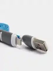 Голубой usb кабель 2 в 1: Apple lightning / micro usb