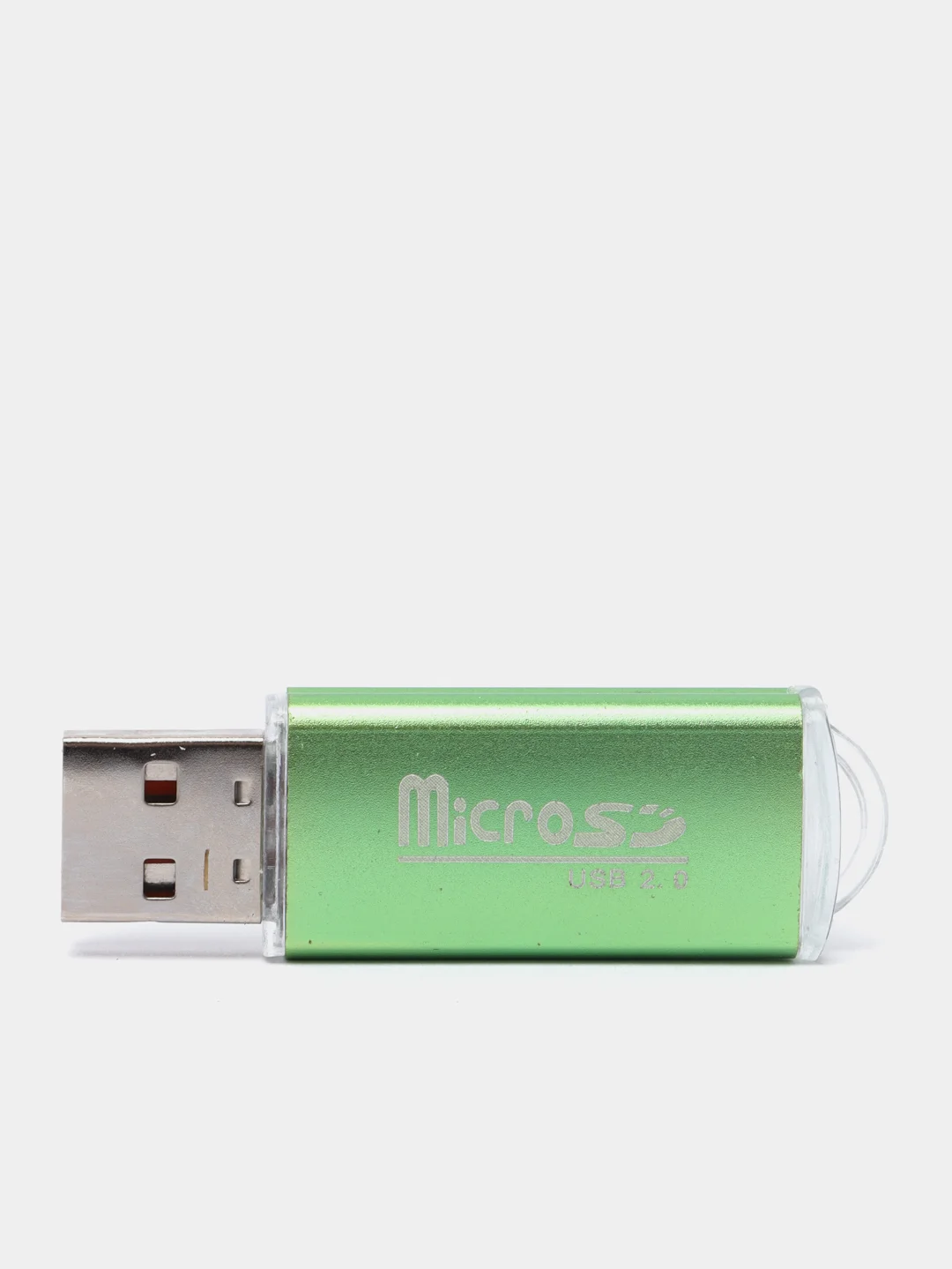 Зеленый картридер microSD для чтения карт памяти USB 2.0