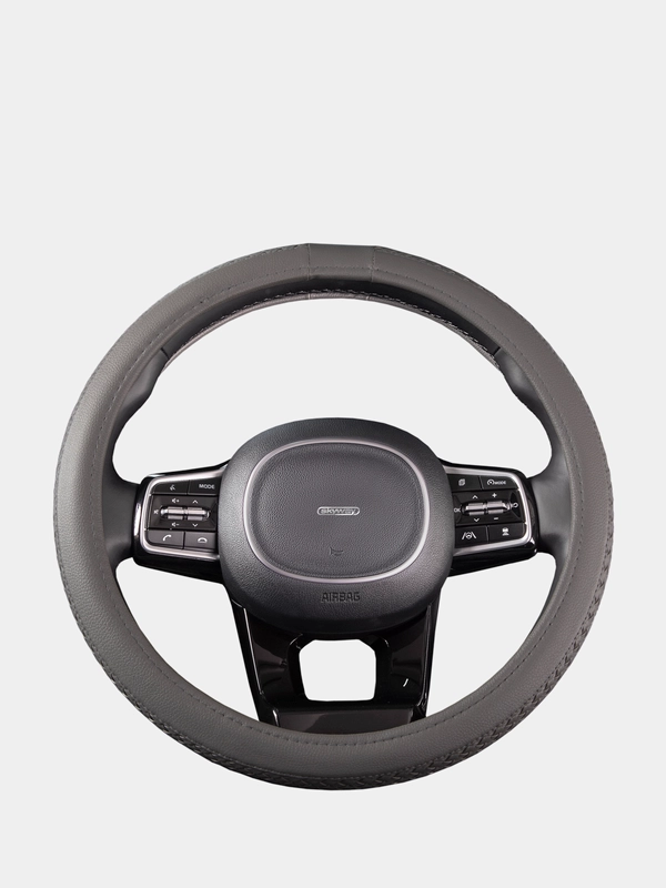 Оплетка на руль (чехол на руль) SKYWAY Modern-5 M Серая экокожа S01102041
