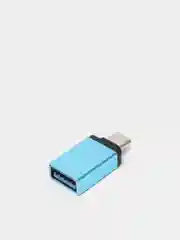 Бирюзовый адаптер переходник usb type c на otg usb