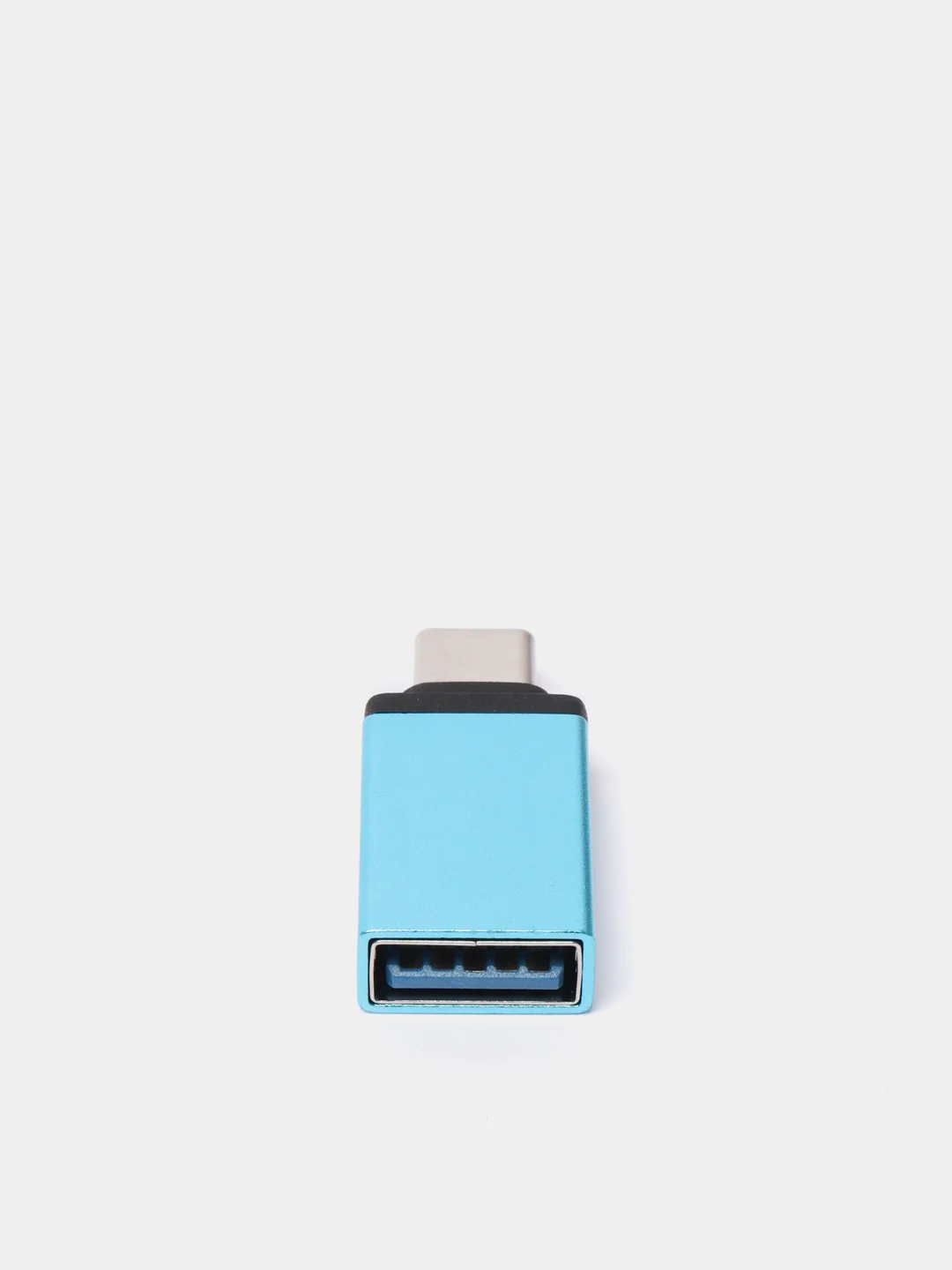 Бирюзовый адаптер переходник usb type c на otg usb