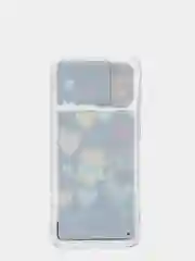 Черный чехол Samsung Galaxy A02 силиконовый переливающийся жидкий с блестками и защитой камеры
