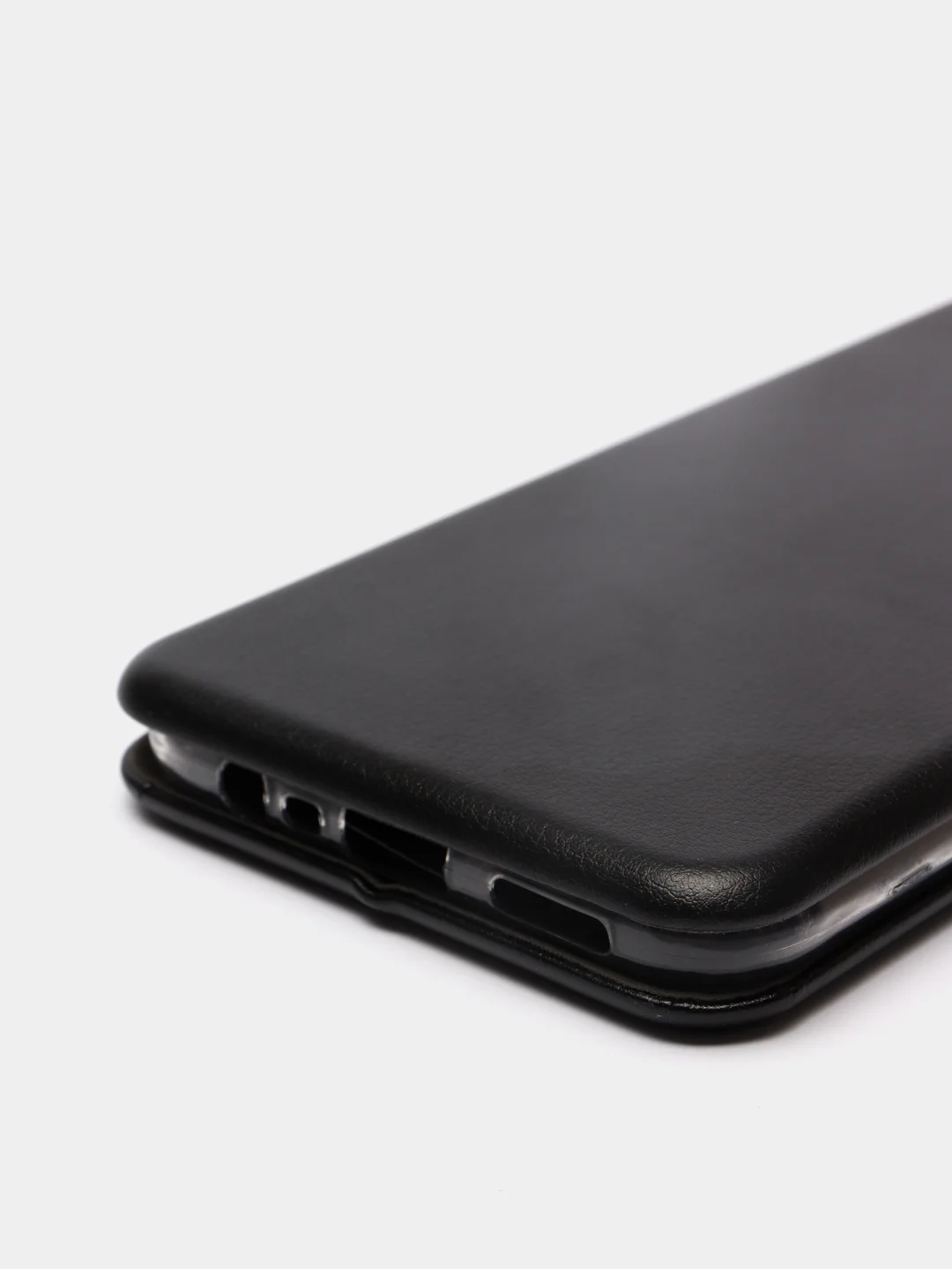 Черный чехол-книжка с визитницей для Realme C11 C15, с отделом для карточки