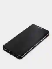 Черный чехол-книжка с визитницей для Realme C11 C15, с отделом для карточки