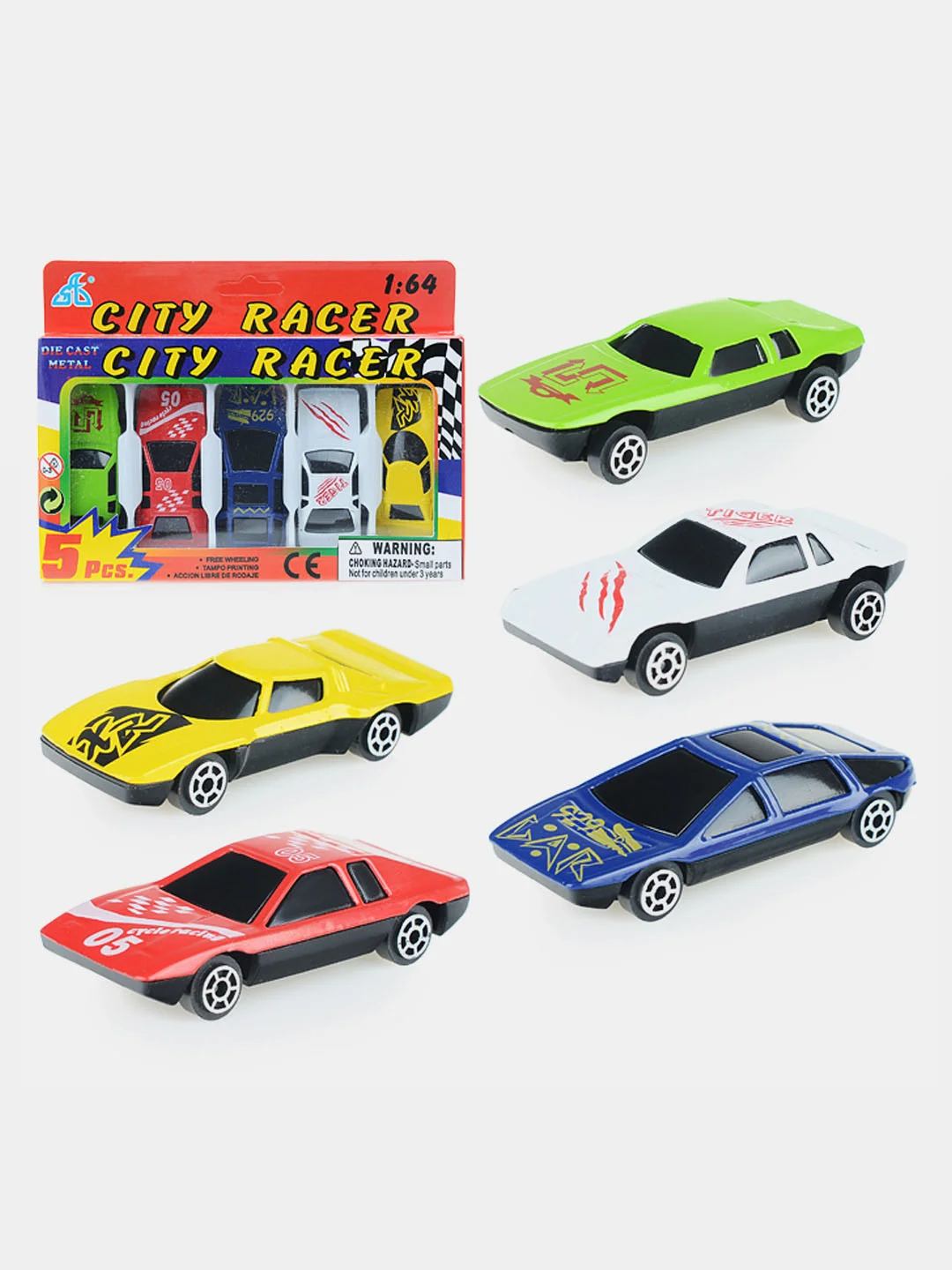 Набор металлических детских гоночных машинок City Racer Lelu, масштаб 1:64