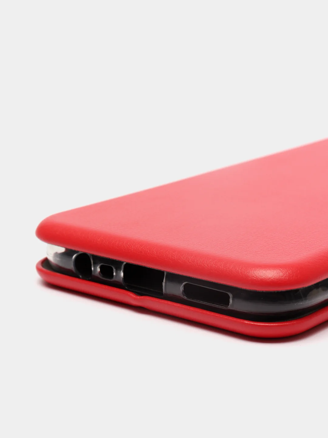 Красный чехол-книжка с визитницей для Realme C11 C15, с отделом для карточки