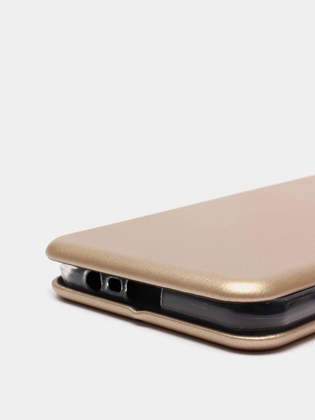 Золотой чехол-книжка с визитницей для Realme C11 (2021), C20, полная защита с отделом для карточки