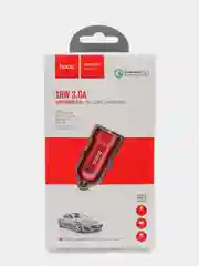 Красный автомобильное зарядное устройство HOCO Z32, быстрая зарядка QC3.0, 1 x USB, 3A, 18W