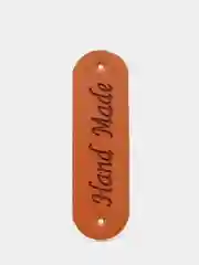 Коричневый нашивки из экокожи Hand made, набор 10 штук