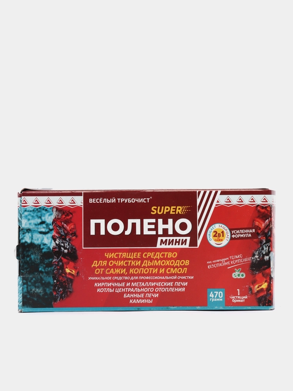 SUPER Полено для чистки дымохода от сажи копоти и смол "Веселый трубочист" SUPER 470гр