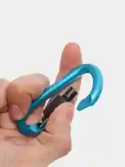Голубой карабин металлический с муфтой, туристический, 2 шт