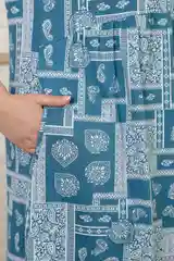 Бирюзовый платье женское из хлопка, большие размеры