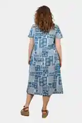Бирюзовый платье женское из хлопка, большие размеры