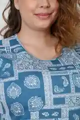 Бирюзовый платье женское из хлопка, большие размеры