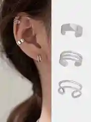 Серебряный каффы серьги на уши набор из 3 штук
