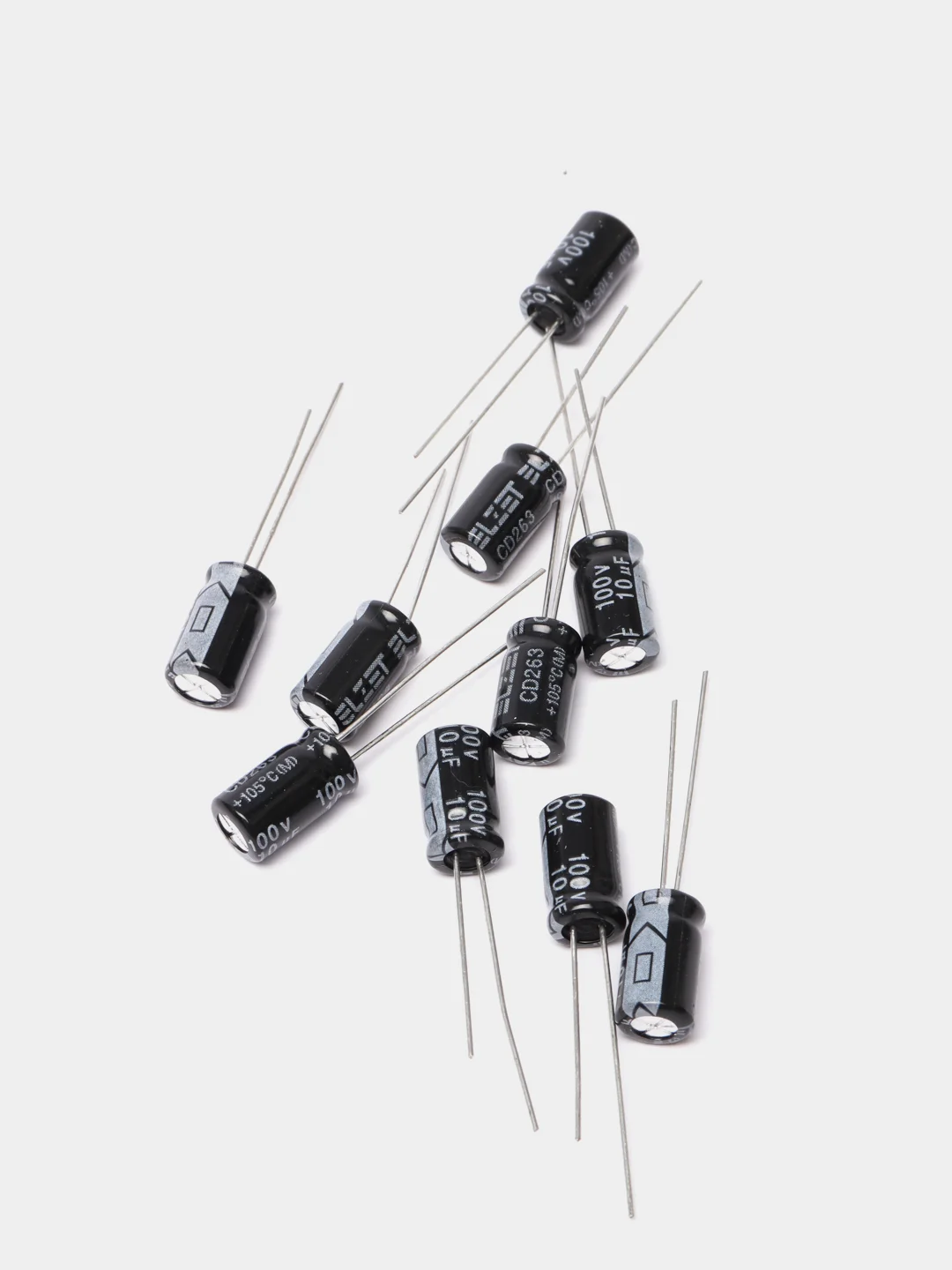 Конденсатор электролитический     10UF 100V 105*C 6.3*12 (JWCO)  10шт