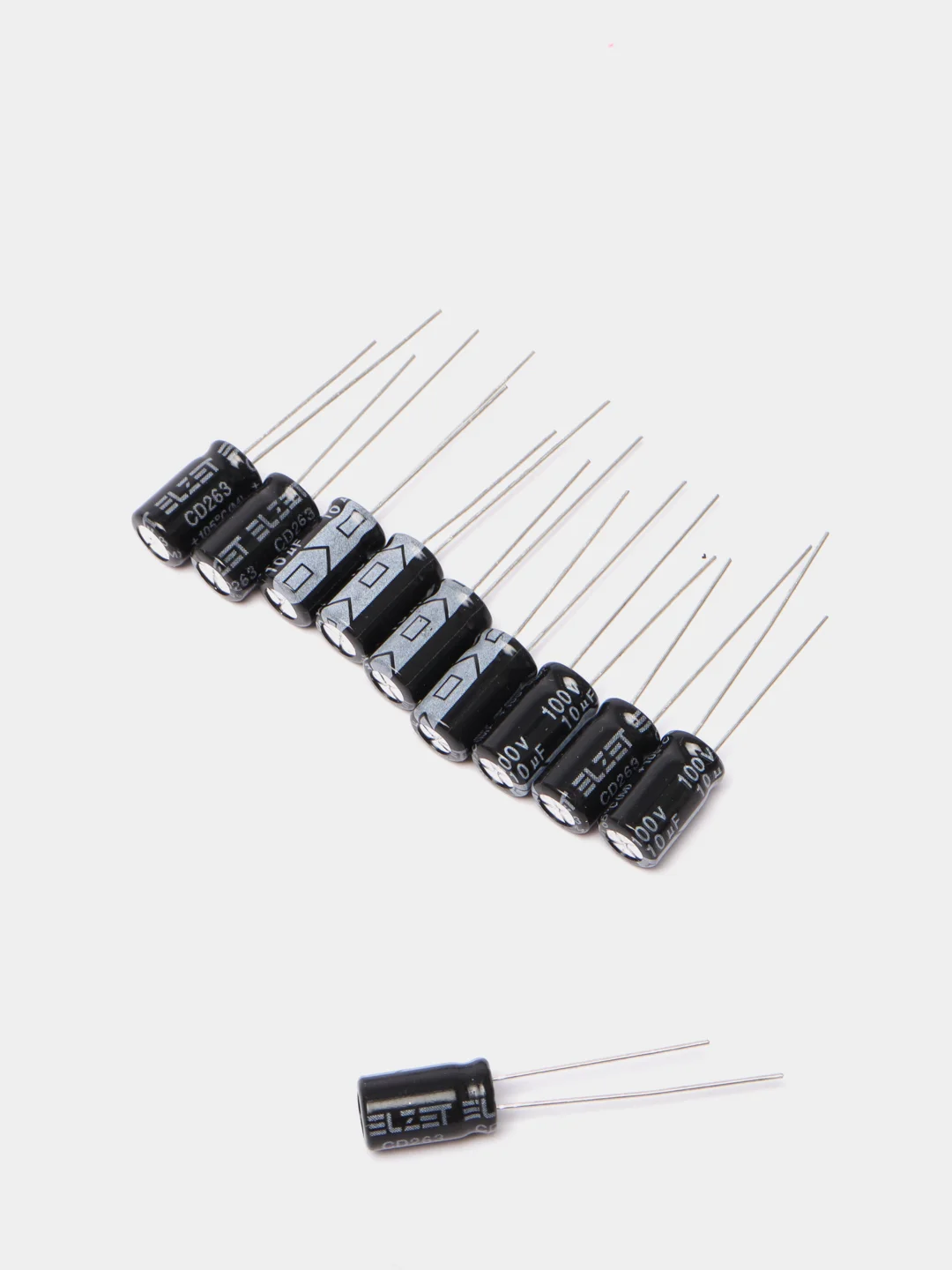 Конденсатор электролитический     10UF 100V 105*C 6.3*12 (JWCO)  10шт