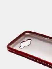 Красный чехол Samsung J7 Neo, со стразами по бокам