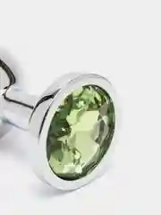 Салатовый анальная пробка металлическая с кристаллом,плаг для ануса,сексигрушка,анальный расширитель