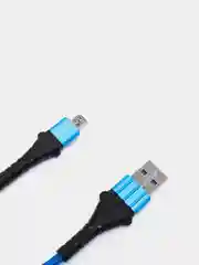 Синий usb кабель Twitch быстрый заряд Qualcomm 3.0 micro, type c, Apple lightning.