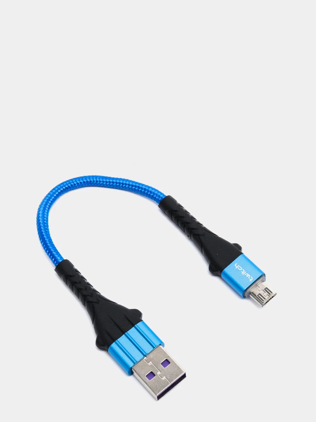 Синий usb кабель Twitch быстрый заряд Qualcomm 3.0 micro, type c, Apple lightning.