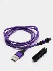 Фиолетовый usb Кабель для зарядки и передачи данных Charget 3.0 A (micro, Type C, Apple lightning)