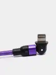Фиолетовый usb Кабель для зарядки и передачи данных Charget 3.0 A (micro, Type C, Apple lightning)