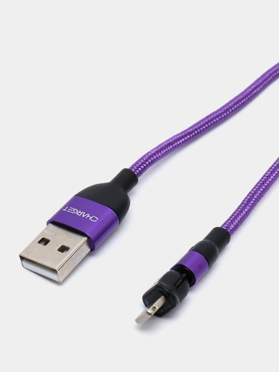 Фиолетовый usb Кабель для зарядки и передачи данных Charget 3.0 A (micro, Type C, Apple lightning)