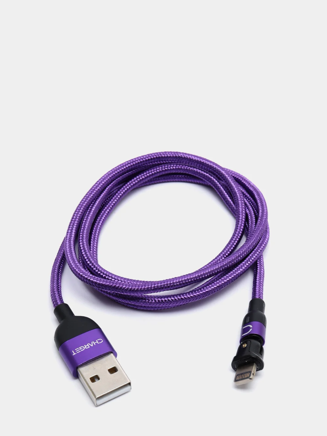 Фиолетовый usb Кабель для зарядки и передачи данных Charget 3.0 A (micro, Type C, Apple lightning)