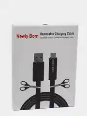 Черный usb кабель c Quick Charge на 3A, длина 1,5 м / Micro-USB / Type-C / Apple Lightning