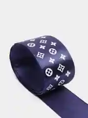 Индиго лента атласная с рисунком 4 см