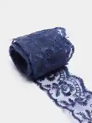 Синий кружево, органза, 2 м, ширина 4 см