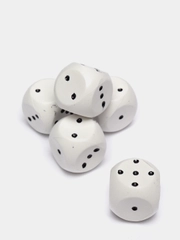 Кубики игральные для покера, 5 шт, белый, бежевый
