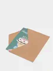 Открытка в крафтовом конверте, на день рождения "Happy Birthday"